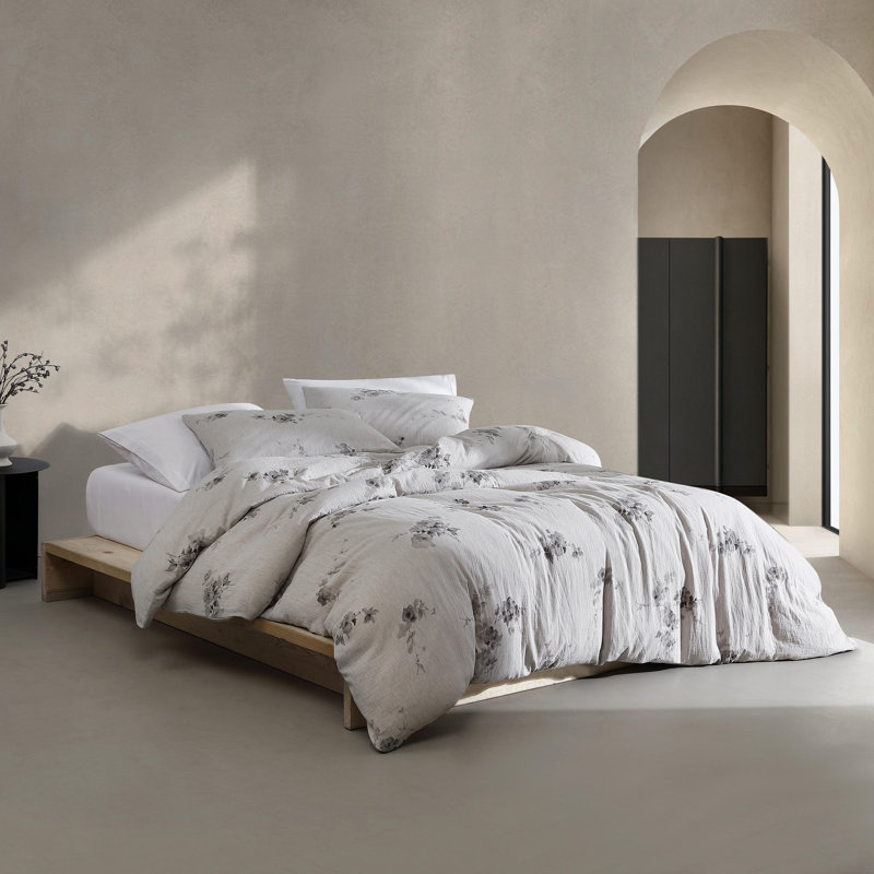 Calvin Klein Aquarelle Floral Cotton Duvet Cover Set Queen